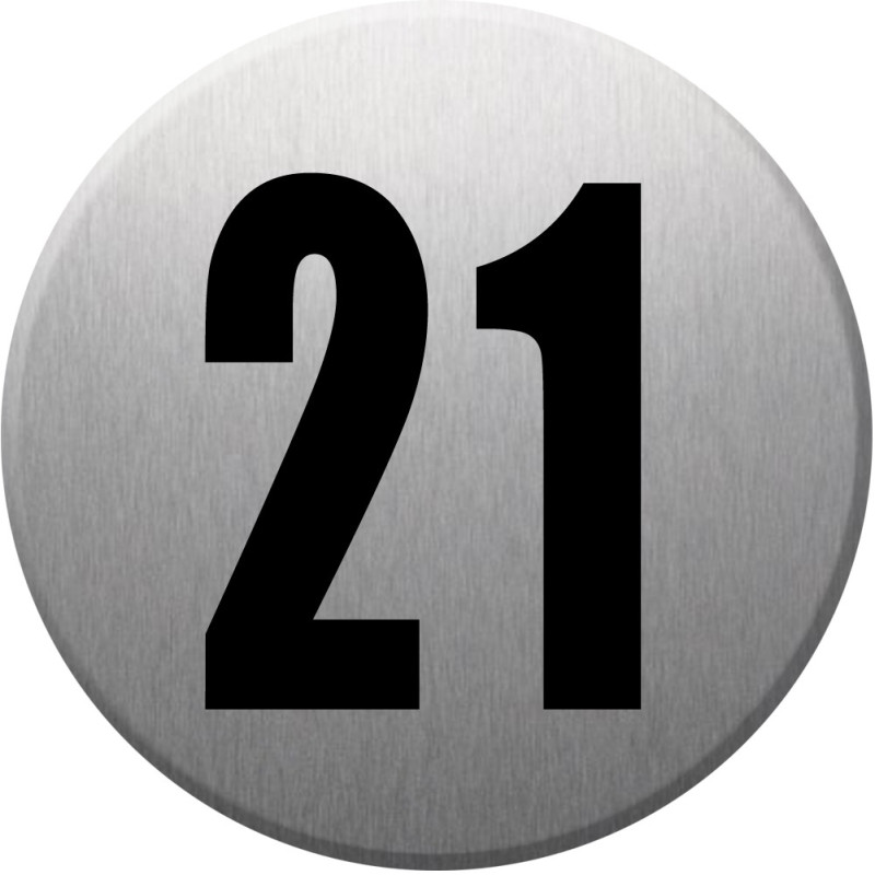 adresse postale numéro 21 (gris brossé 10x10cm) - Sticker/autocollan