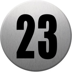 adresse postale numéro 23 (gris brossé 10x10cm) - Sticker/autocollan