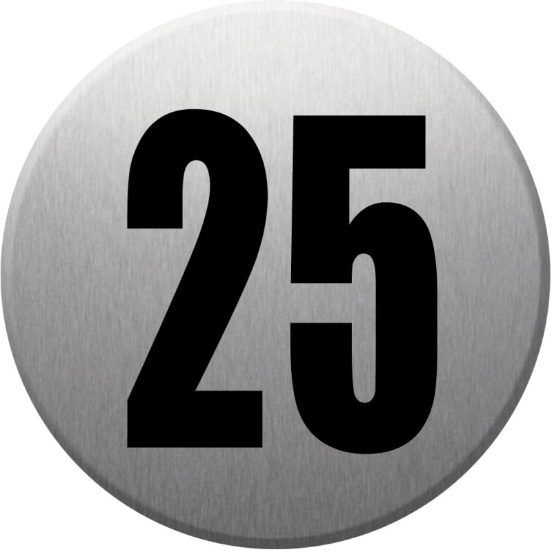 adresse postale numéro 25 (gris brossé 10x10cm) - Sticker/autocollan