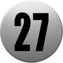 adresse postale numéro 27 (gris brossé 10x10cm) - Sticker/autocollan