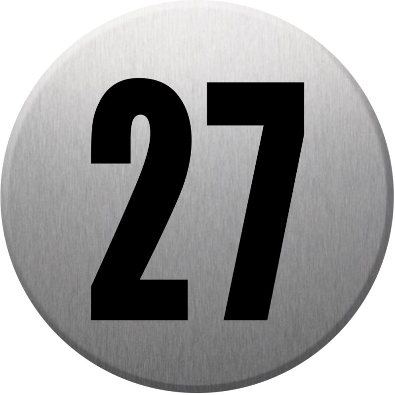 adresse postale numéro 27 (gris brossé 10x10cm) - Sticker/autocollan