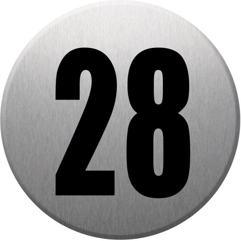 adresse postale numéro 28 (gris brossé 10x10cm) - Sticker/autocollan