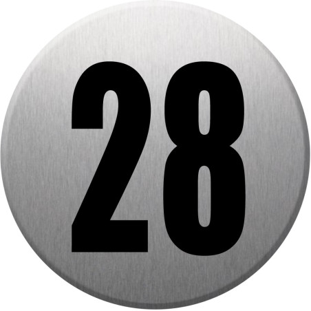 adresse postale numéro 28 (gris brossé 10x10cm) - Sticker/autocollan