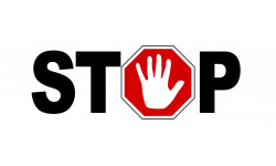 STOP main - 21x9cm - Autocollant(sticker)