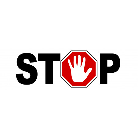 STOP main - 21x9cm - Autocollant(sticker)