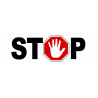 STOP main - 21x9cm - Autocollant(sticker)