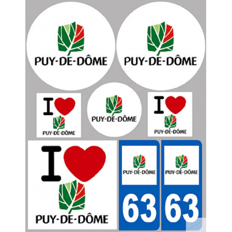 Puy-de-Dôme (8 autocollants variés) - Autocollant(sticker)