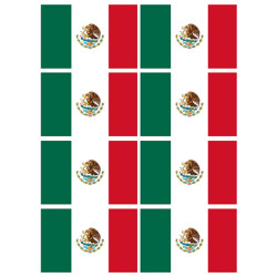 Drapeau Mexique (8 fois 9,5x6.3cm) - Sticker/autocollant