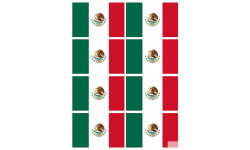 Drapeau Mexique (8 fois 9,5x6.3cm) - Autocollant(sticker)