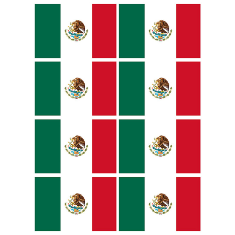 Drapeau Mexique (8 fois 9,5x6.3cm) - Sticker/autocollant