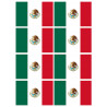 Drapeau Mexique (8 fois 9,5x6.3cm) - Autocollant(sticker)