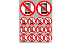 éteindre son smartphone (2fois 10cm - 12fois 5cm) - Autocollant(sticker)