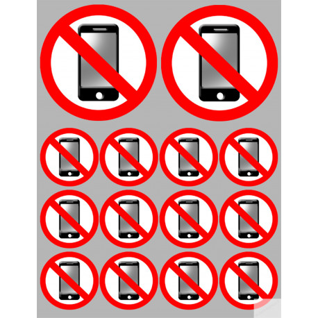 éteindre son smartphone (2fois 10cm - 12fois 5cm) - Autocollant(sticker)