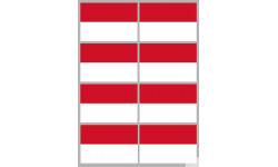 Drapeau Monaco - 8 stickers - 9.5 x 6.3 cm - Autocollant(sticker)