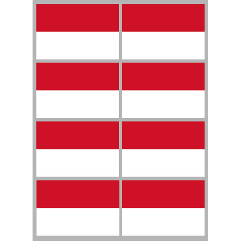 Drapeau Monaco (8 fois 9.5x6.3 cm) - Sticker/autocollant