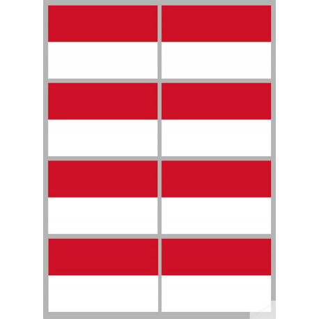 Drapeau Monaco - 8 stickers - 9.5 x 6.3 cm - Autocollant(sticker)