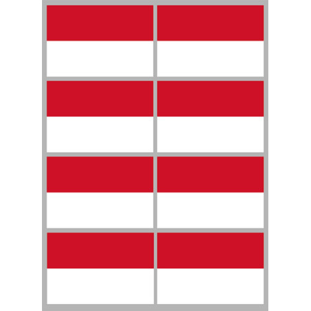 Drapeau Monaco (8 fois 9.5x6.3 cm) - Sticker/autocollant