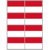 Drapeau Monaco - 8 stickers - 9.5 x 6.3 cm - Autocollant(sticker)