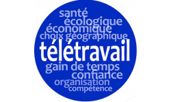 télétravail (10cm) - Autocollant(sticker)