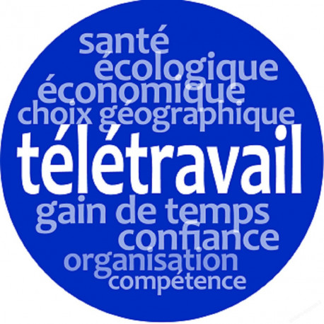 télétravail (10cm) - Autocollant(sticker)