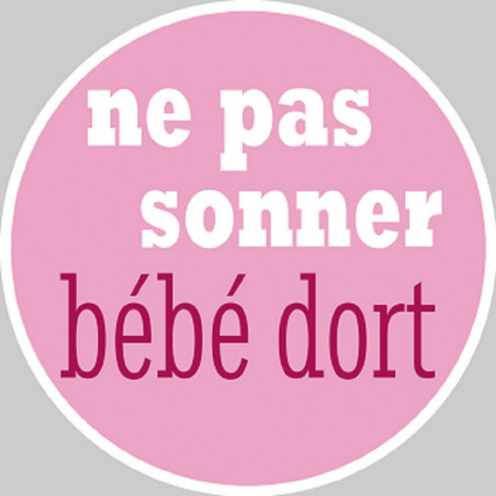 bébé dort fille ne pas sonner -10cm - Autocollant(sticker)