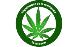 Pour la légalisation de la marijuana (5x5cm) - Autocollant(sticker)