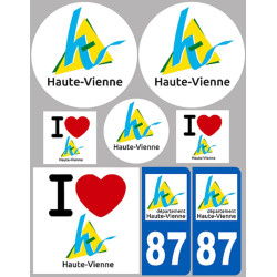 Haute-Vienne (8 autocollants variés) - Sticker/autocollant