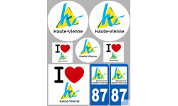 Département 87 la Haute-Vienne (8 autocollants variés) - Autocollant(sticker)