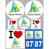 Département 87 la Haute-Vienne (8 autocollants variés) - Autocollant(sticker)