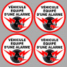 véhicule sous alarme 4 stickers de 5cm - Autocollant(sticker)