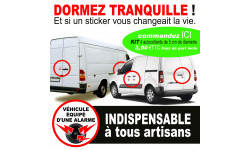 véhicule sous alarme 4 stickers de 5cm - Autocollant(sticker)