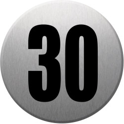 adresse postale numéro 30 (gris brossé 10x10cm) - Sticker/autocollan