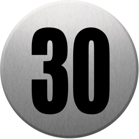 adresse postale numéro 30 (gris brossé 10x10cm) - Sticker/autocollan