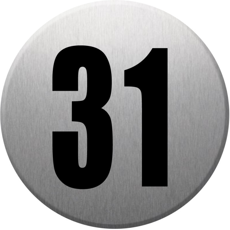 adresse postale numéro 31 (gris brossé 10x10cm) - Sticker/autocollan