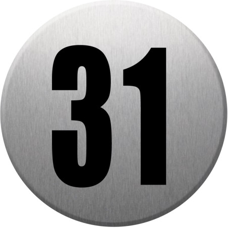 adresse postale numéro 31 (gris brossé 10x10cm) - Sticker/autocollan