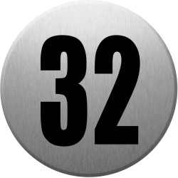 adresse postale numéro 32 (gris brossé 10x10cm) - Sticker/autocollan