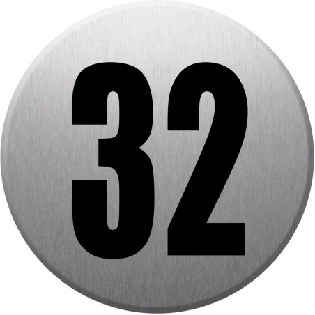 adresse postale numéro 32 (gris brossé 10x10cm) - Sticker/autocollan