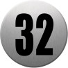 adresse postale numéro 32 (gris brossé 10x10cm) - Sticker/autocollan