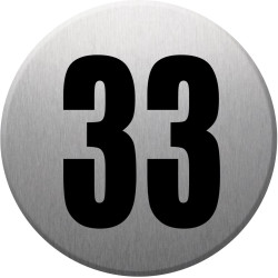 adresse postale numéro 33 (gris brossé 10x10cm) - Sticker/autocollan