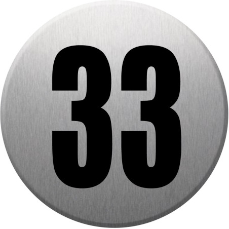 adresse postale numéro 33 (gris brossé 10x10cm) - Sticker/autocollan