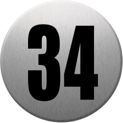 adresse postale numéro 34 (gris brossé 10x10cm) - Sticker/autocollan