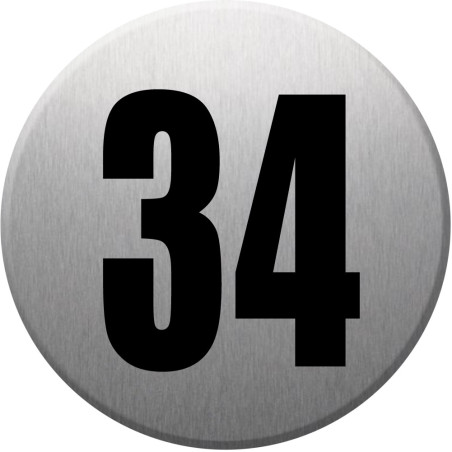 adresse postale numéro 34 (gris brossé 10x10cm) - Sticker/autocollan