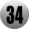 adresse postale numéro 34 (gris brossé 10x10cm) - Sticker/autocollan
