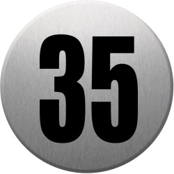adresse postale numéro 35 (gris brossé 10x10cm) - Sticker/autocollan