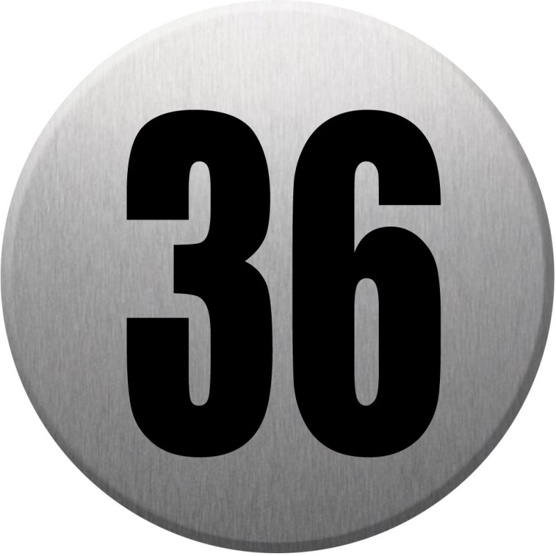 adresse postale numéro 36 (gris brossé 10x10cm) - Sticker/autocollan