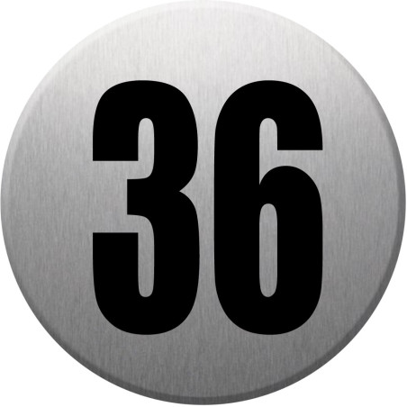 adresse postale numéro 36 (gris brossé 10x10cm) - Sticker/autocollan