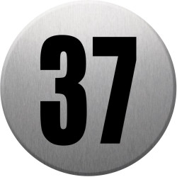 adresse postale numéro 37 (gris brossé 10x10cm) - Sticker/autocollan