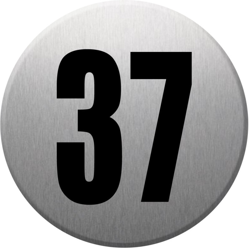 adresse postale numéro 37 (gris brossé 10x10cm) - Sticker/autocollan