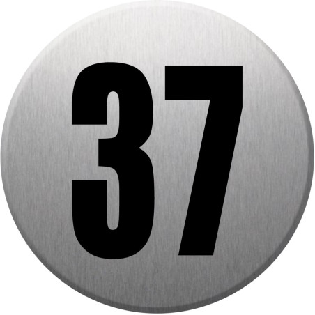 adresse postale numéro 37 (gris brossé 10x10cm) - Sticker/autocollan