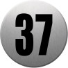 adresse postale numéro 37 (gris brossé 10x10cm) - Sticker/autocollan